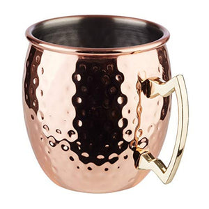 4ER SET COCKTAILBECHER MOSCOW MULE - 500 ml, Kupferoptik Poliert Gehämmert