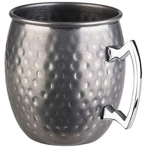 4ER SET COCKTAILBECHER MOSCOW MULE - 500 ml, Edelstahl Antik Gehämmert