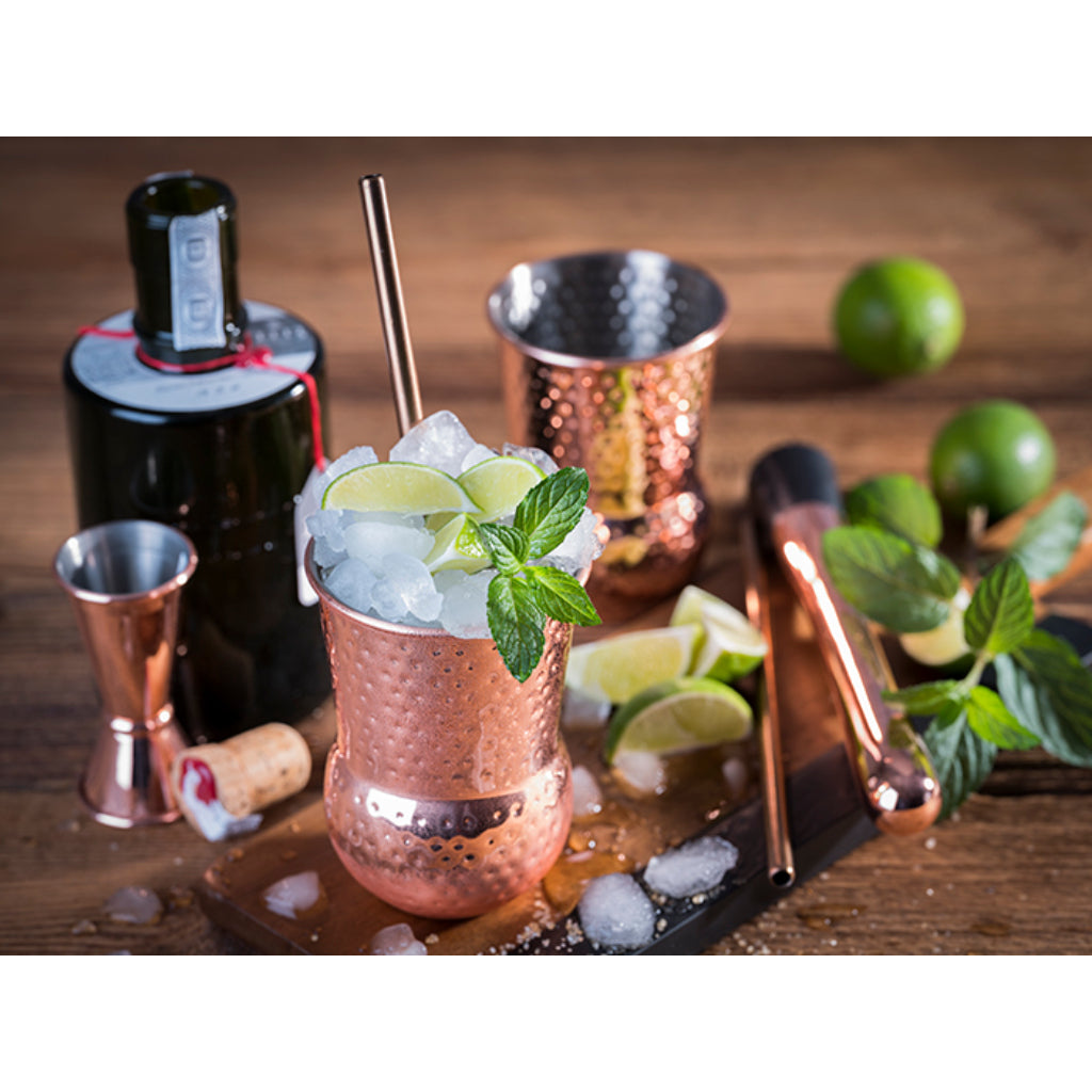 2er Set Cocktailbecher Julep Mug - Kupferoptik Poliert