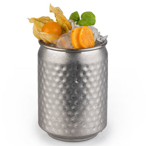 4ER SET COCKTAIL CAN BECHER - Edelstahl Antik Gehämmert