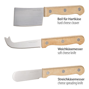 Käsemesser Set - 3 Käsemesser mit Holzgriff